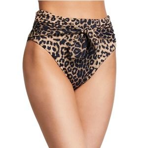 Veronica Beard Azoia Tie-Front Cheetah Print Bikini Bottom